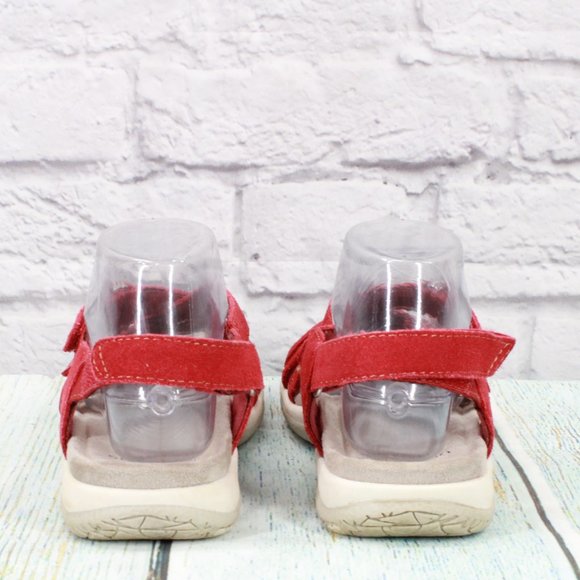 Earth Origins Sammie Red Suede Open Toe Adjustable Strappy Sandals Size 7 M - Picture 7 of 9